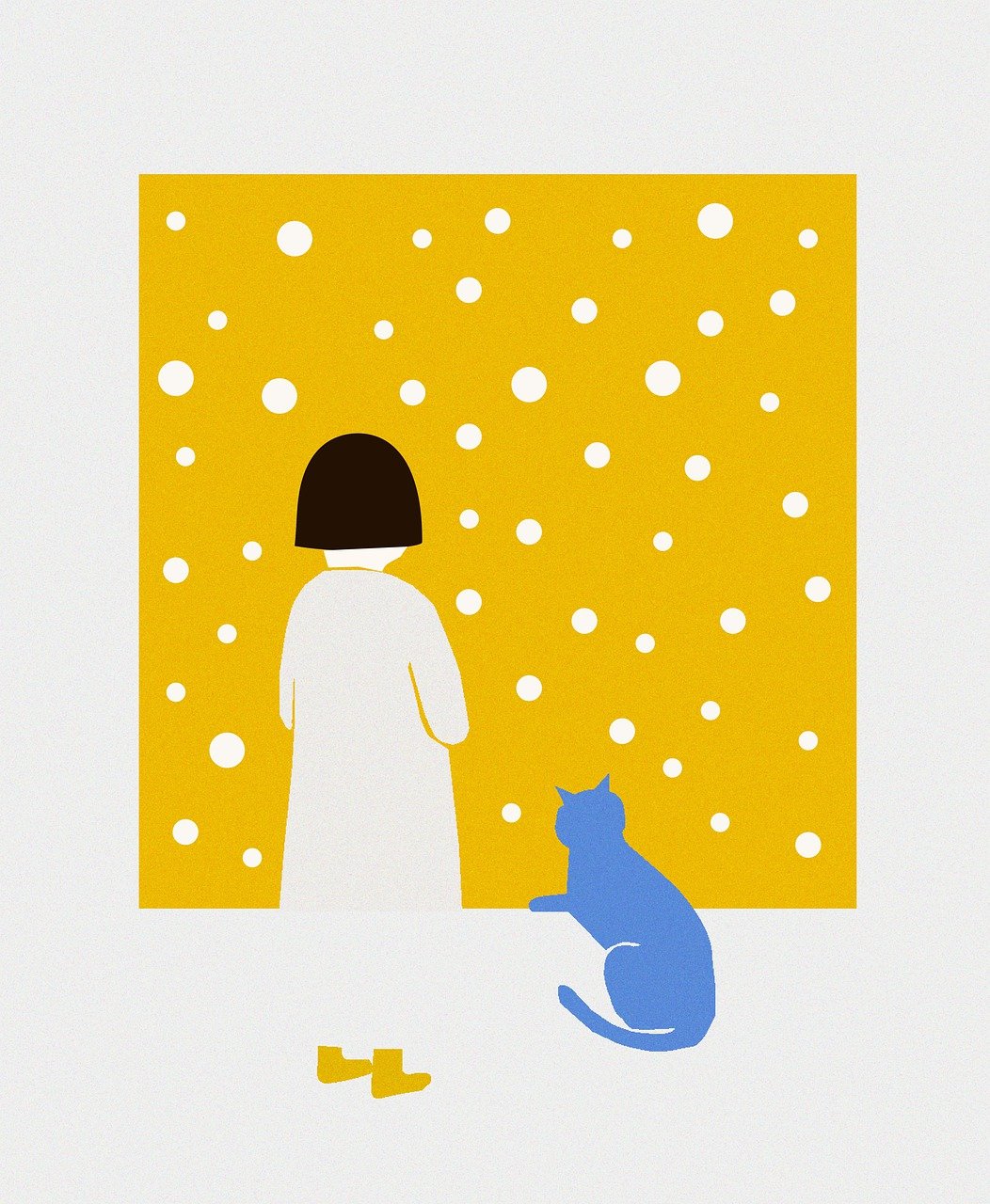 yellow wall, cat, girl-6243164.jpg